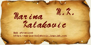 Marina Kalaković vizit kartica